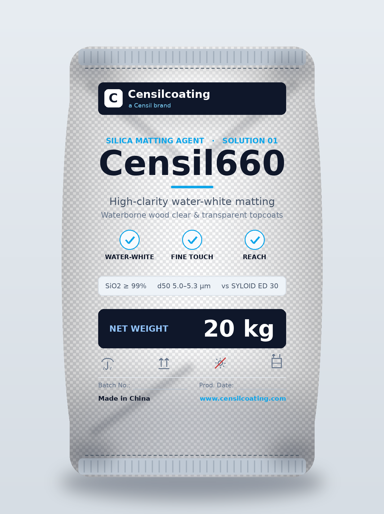 Censil660 20 kg silica matting agent packaging bag